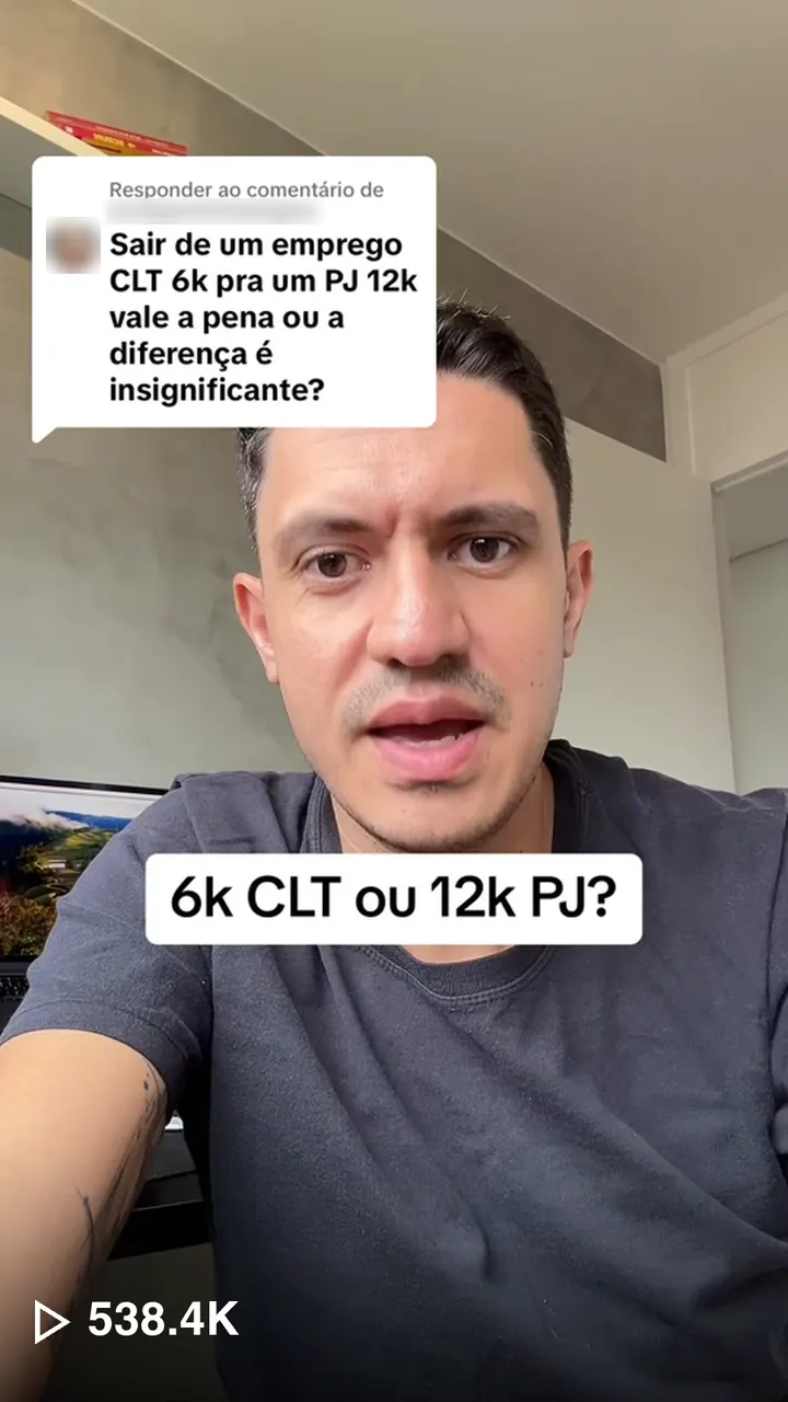 Vídeo do TikTok sobre salário, com 538,4 mil visualizações